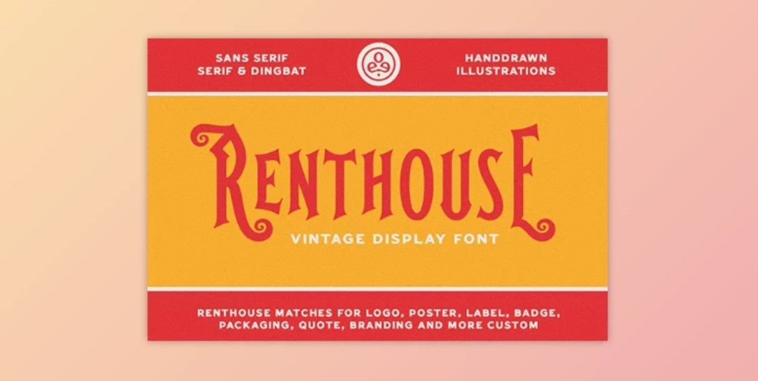 Renthouse vintage display font