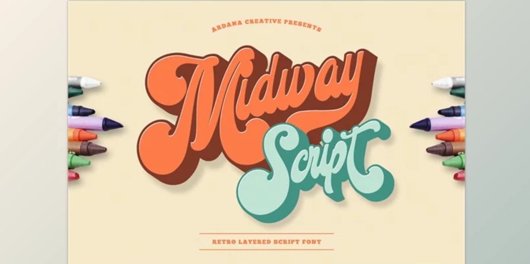 Midway - Retro Layered Script Typeface