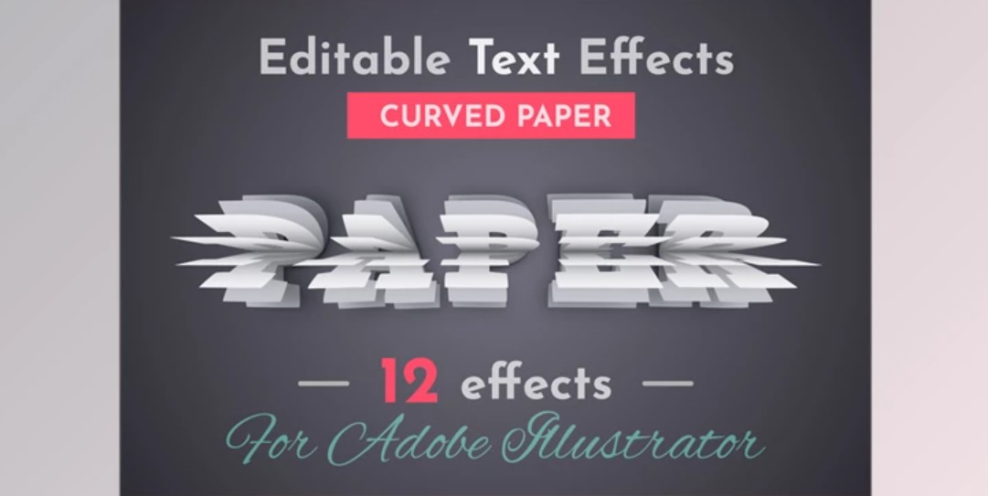 12 Curved Paper Vector Text Effects